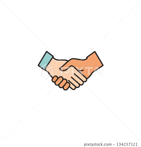Illustration conveying teamwork partnership agreement success collaboration unity consensus with 134237121