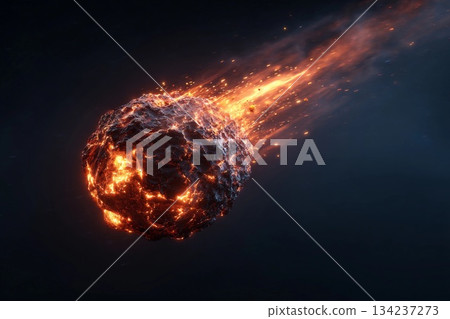 Meteor Icon Soaring Through the Cosmos in a Captivating Fantasy Slot Game Design Generative AI 134237273