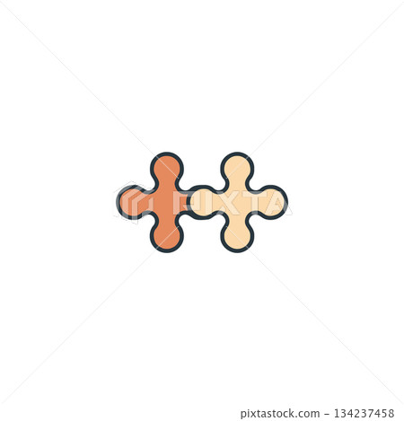 Interlocking connection concept illustration two rounded plus shapes symbolize unity partnership 134237458