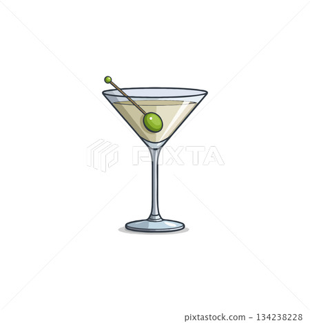 Classic martini illustration capturing sophisticated taste a timeless drink with a vibrant green Classic martini illustration capturing sophisticated taste a timeless drink with a vibrant green 134238228