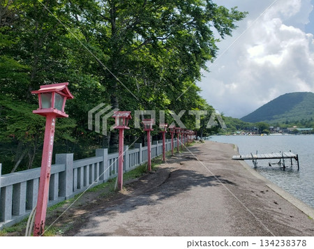 A path lined with lanterns 134238378