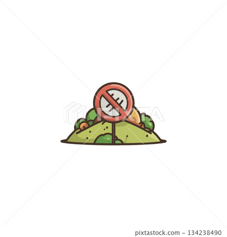 Symbolic representation of environmental conservation and restricted zones illustrating the 134238490