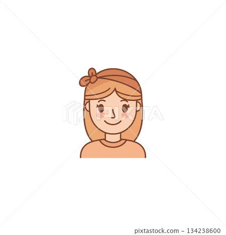 Charming girl portrait with gentle smile and bow accentuating simple yet attractive vector Charming girl portrait with gentle smile and bow accentuating simple yet attractive vector 134238600