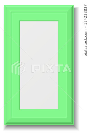 A green framed picture with a white frame A green framed picture with a white frame 134238837