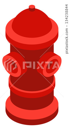 A red fire hydrant with a white background A red fire hydrant with a white background 134238844