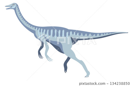 A dinosaur is walking on a white background 134238850