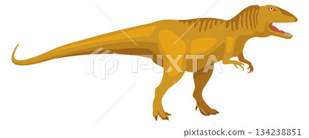 A dinosaur is walking on a white background 134238851