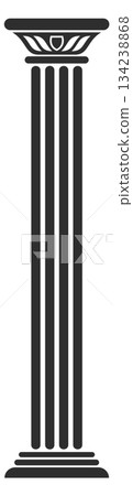 A tall black pillar with a white stripe A tall black pillar with a white stripe 134238868