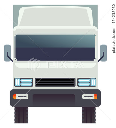 A white semi truck with a blue stripe on the side A white semi truck with a blue stripe on the side 134238980
