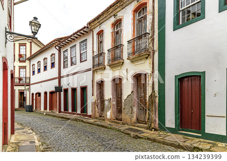 Street among the colonial houses Street among the colonial houses 134239399