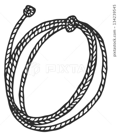 A rope is drawn in black and white 134239545