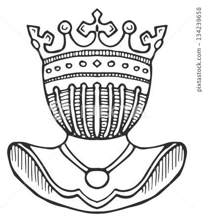 A crown with a necklace around it A crown with a necklace around it 134239658