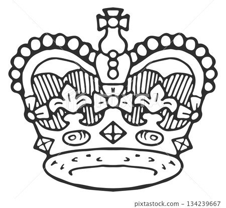 A crown with a cross on top 134239667