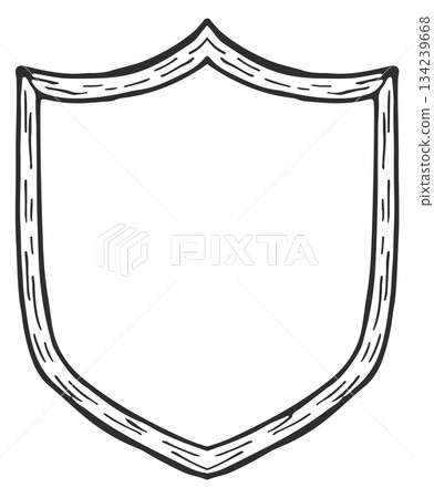 A shield with a wooden frame 134239668