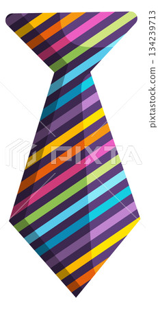 A colorful tie with stripes of purple, blue, green, yellow, and red A colorful tie with stripes of purple, blue, green, yellow, and red 134239713