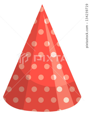 A red party hat with polka dots 134239719
