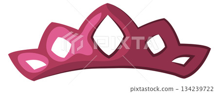 A pink tiara with diamonds on it A pink tiara with diamonds on it 134239722