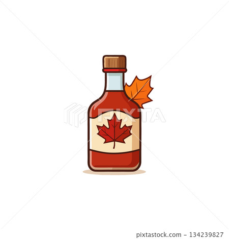 Iconic canadian maple syrup bottle illustration design portraying distinct cultural heritage and 134239827