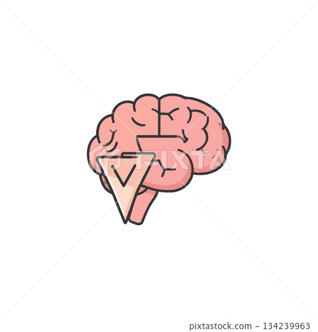 Conceptual illustration showcasing cognitive processes with triangle symbol signifying knowledge Conceptual illustration showcasing cognitive processes with triangle symbol signifying knowledge 134239963