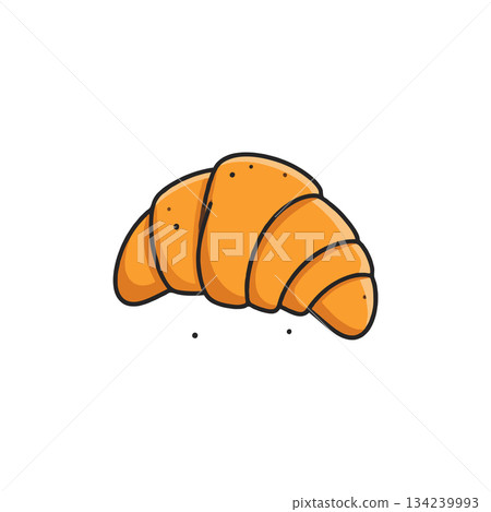 Delicious croissant pastry breakfast vector art illustration for bakery shop menu and culinary Delicious croissant pastry breakfast vector art illustration for bakery shop menu and culinary 134239993