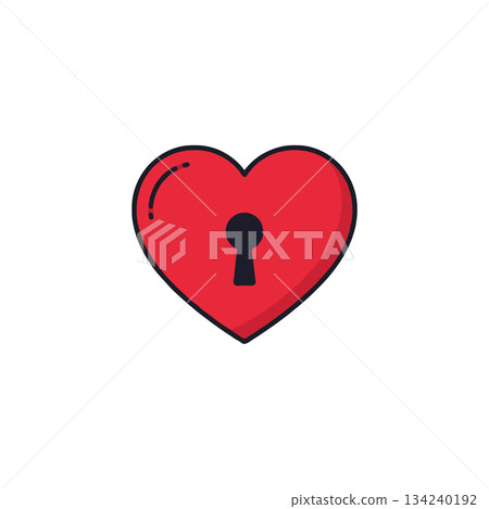 Symbolic heart with keyhole representing love secret invitation or unlock feelings in a bright 134240192