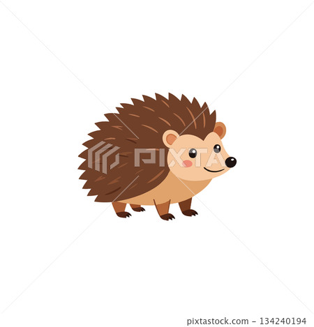 Whimsical hedgehog illustration with adorable features, creating a delightful and playful image 134240194