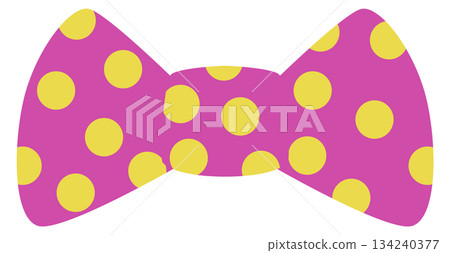 A pink and yellow polka dot bow tie A pink and yellow polka dot bow tie 134240377