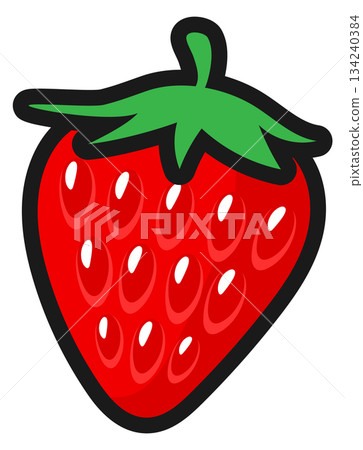 A red strawberry with a green stem A red strawberry with a green stem 134240384