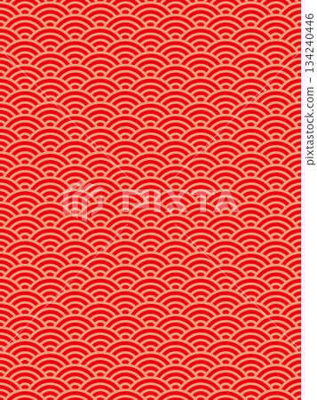 紅色青海波圖案 紅色青海波圖案 134240446