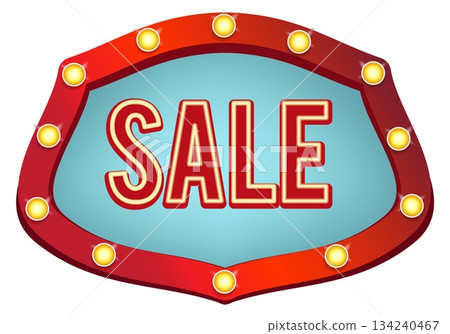 A red and blue sign that says Sale A red and blue sign that says Sale 134240467