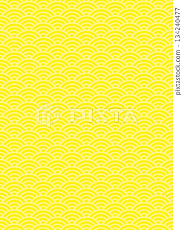 Yellow Seigaiha pattern 134240477