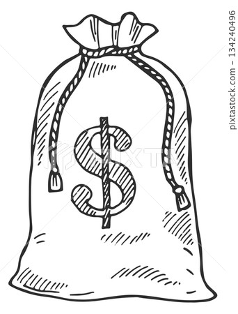 A bag with a dollar sign on it 134240496