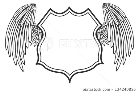 A shield with wings on it 134240856