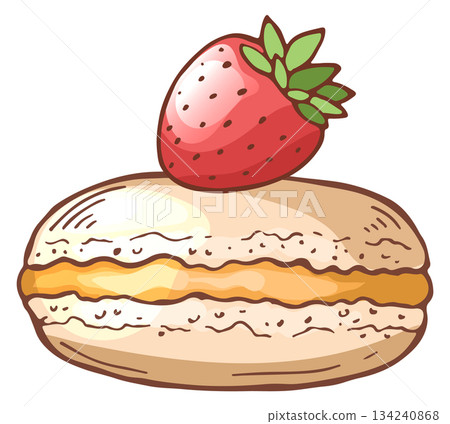 A pastry with a strawberry on top A pastry with a strawberry on top 134240868