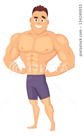 A muscular man with a smile on his face 134240933