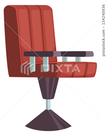 A cartoonish red chair with a black base A cartoonish red chair with a black base 134240936