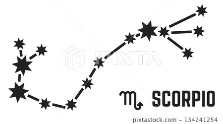 A constellation of stars with the word Scorpio written below it 134241254
