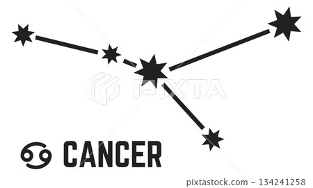 A constellation of stars with the word Cancer written below it 134241258