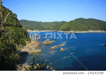 View from the promenade at Ebisu Cave, Minami Town, Tokushima Prefecture 134241599