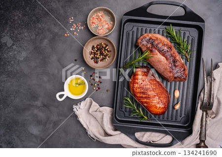 Roasted or grilled duck breast 134241690