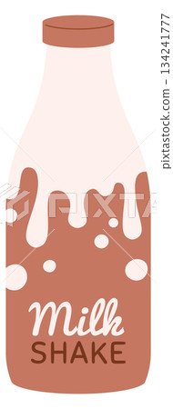 A cartoonish bottle of milk shake A cartoonish bottle of milk shake 134241777