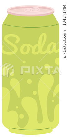 A green soda can with a pink top A green soda can with a pink top 134241784