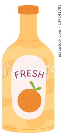A bottle of fresh orange juice A bottle of fresh orange juice 134241793