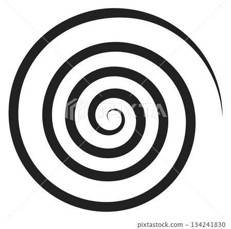 A black spiral with a white background A black spiral with a white background 134241830