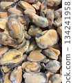 Top view of frozen mussels, seafood concept, keto diet ingredients, healthy marine food 134241958