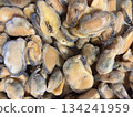 Top view of frozen mussels, seafood concept, keto diet ingredients, healthy marine food 134241959