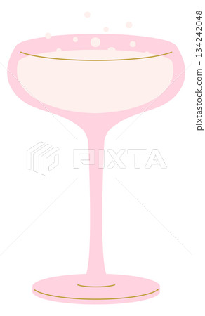 Cocktail glass. Pink fresh juicy summer beverage Cocktail glass. Pink fresh juicy summer beverage 134242048