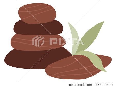 Spa stones with leaf color icon Spa stones with leaf color icon 134242088