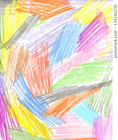 Colorful background drawn with pencil to be used as illustrations of various media. Colorful chalk, crayons with painting background 134242230