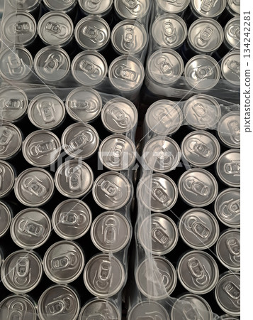 Many cans with carbonated drinks Many cans with carbonated drinks 134242281